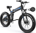 TotGuard Electric Bike,26' x4.0 Fat Tire Electric Bike with 500W Motor,48V 10.4Ah Removable Battery, 19.8MPH Foldable Mountain Ebike, Dual Shock Absorbers,21 Speed, SGS Certified to UL 2849