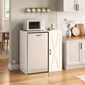 Herture Mini Fridge Cabinet with Storage,Coffee Bar Cabinet with Mini Fridge Space & Power Outlet,Fits 24' Fridge,Home Bar Wine Cabinet for Home,Kitchen,Office & Dorm Vintage White KH01MRE