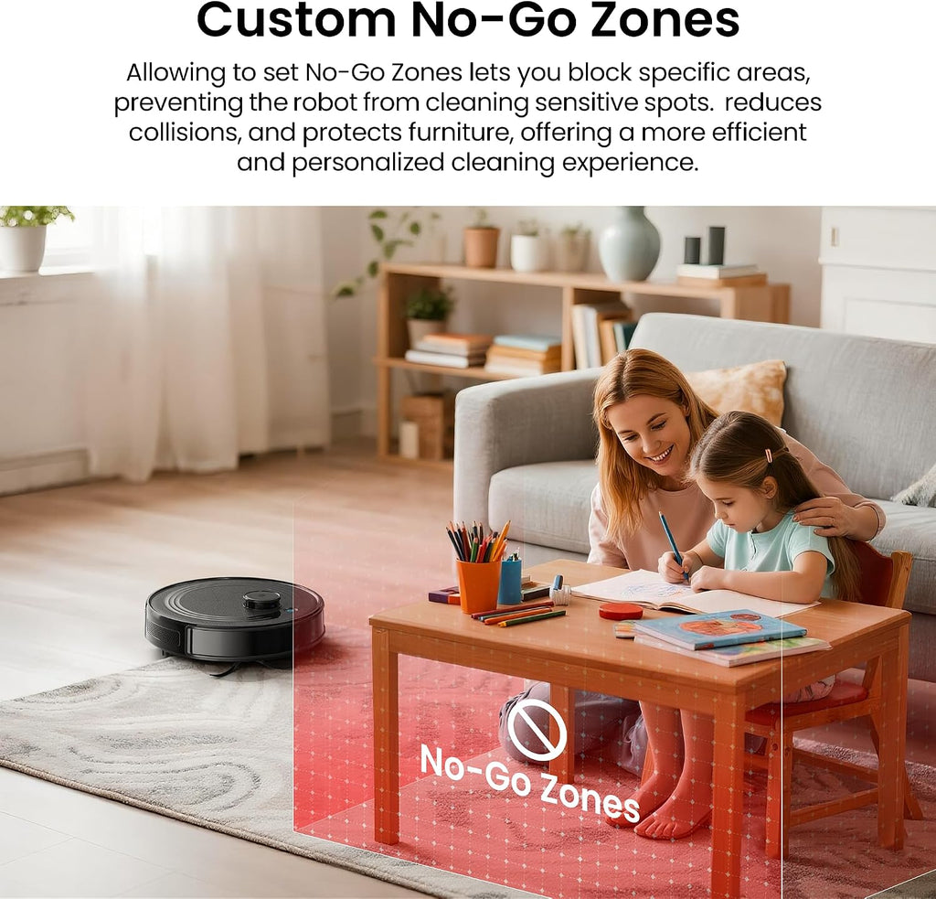 Lefant LiDAR Robot Vacuum Cleaner, 75 Day Self Emptying Robotic Vacuum and Mop,Multi-Floor Mapping，Roller Brush for Carpe， M2 Plus Black