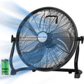 BILT HARD 16 Inch Rechargeable Battery Operated Outdoor Floor Fan, 15600mAh Battery Powered High Velocity Portable Fan with Metal Blade, USB Output for Travel, Camping, Backyard