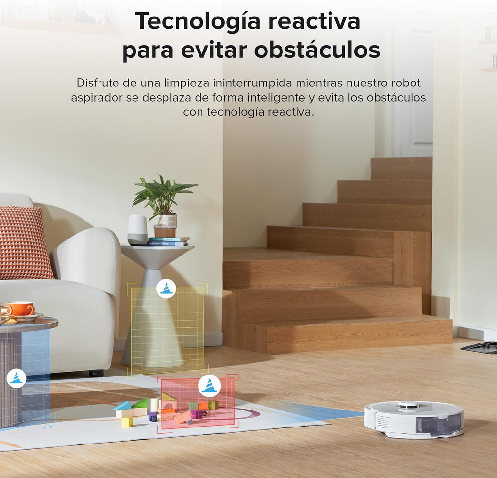 roborock Q8 Max+ Robot Vacuum Cleaner with Suction Station, DuoRoller Brush, 5500Pa Suction Power, 2.5 L Dust Bag, 350 ml Water Tank, Mop Robot PreciSense LiDAR Navigation (White)