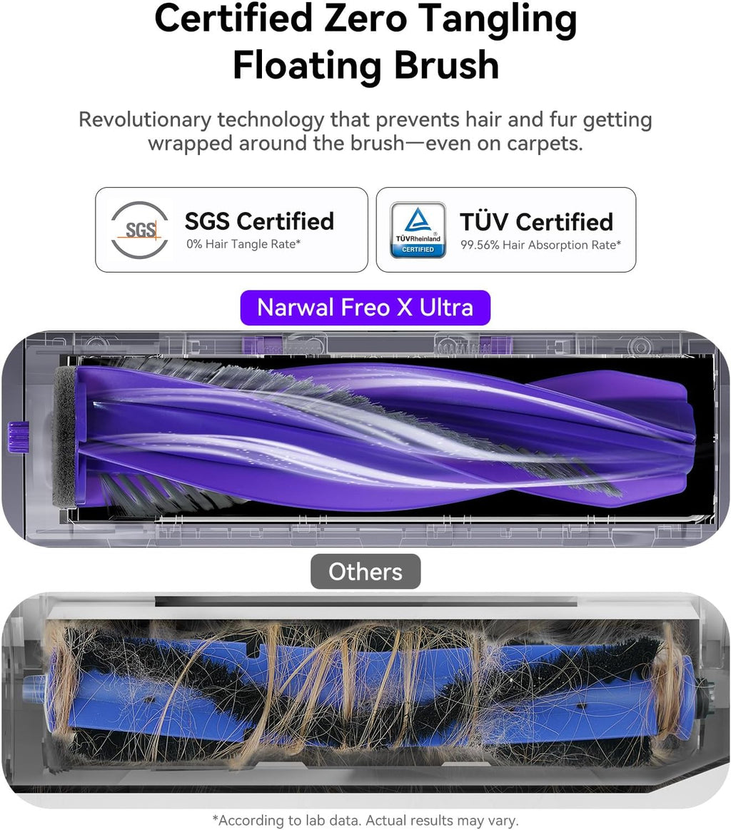 Narwal Freo X Ultra Robot Vacuum and Mop Combo, 8200Pa Robot Mop & Vacuum, Auto Mop Drying/Washing, Self-Empty, Zero-Tangling, DirtSense™, Maintenance-Free Base Station (Renewed)