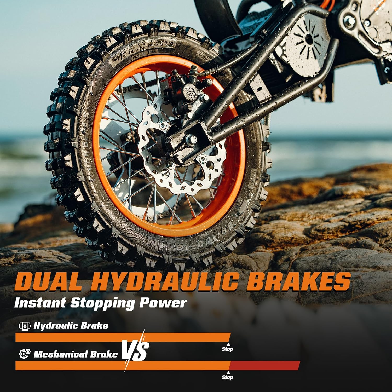 Windone RM7 Electric Dirt Bike for Teens & Adults, 48V 22.5Ah, 37MPH & 45-Mile Electric Motorcycle, 2200W Ebike, 14'/12' Off-Road Tire E-Bike, Dual Hydraulic Brakes, Full Suspension, Fit Age 13+