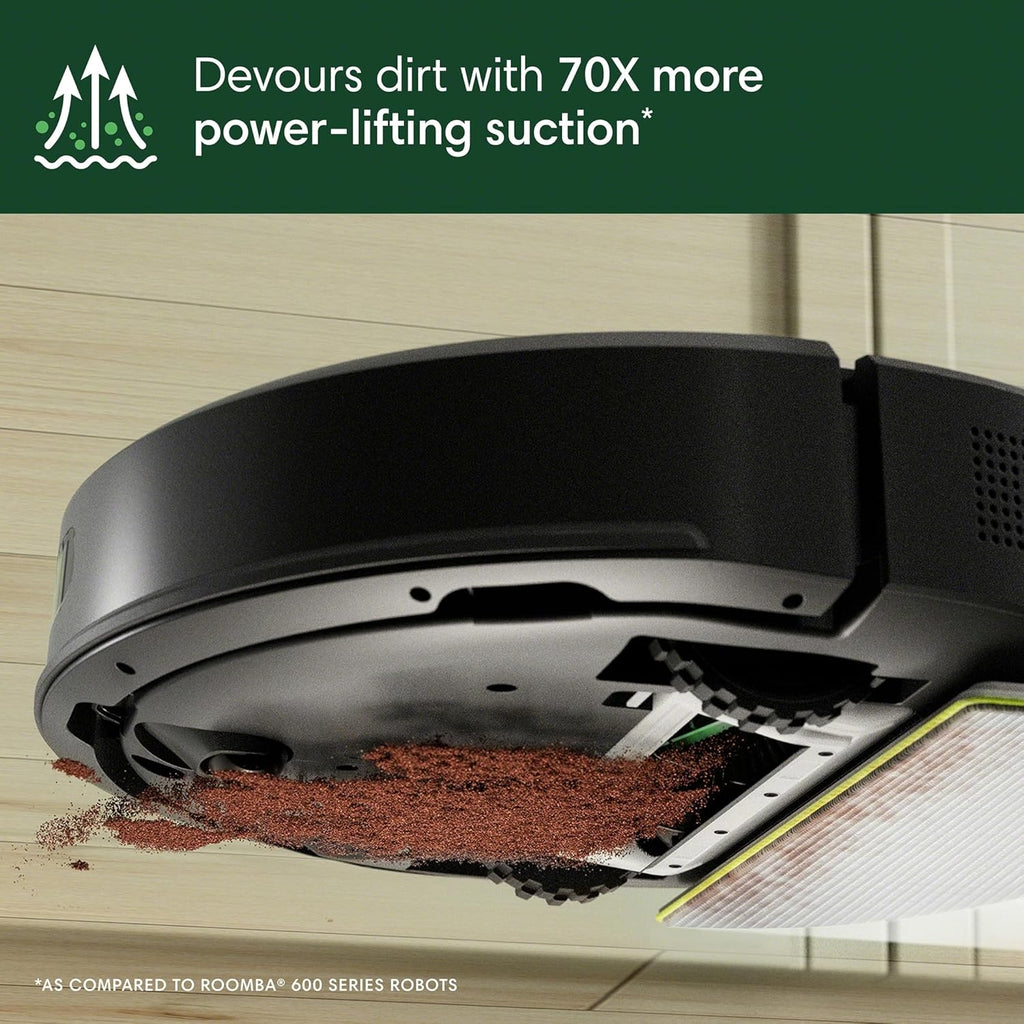 iRobot Roomba 105 Combo Robot Vacuum & Mop - Easy to use, Intense Power-Lifting Suction, LiDAR Navigation, Multiple Cleaning Modes, Avoids Mopping Carpets, Self-Charging