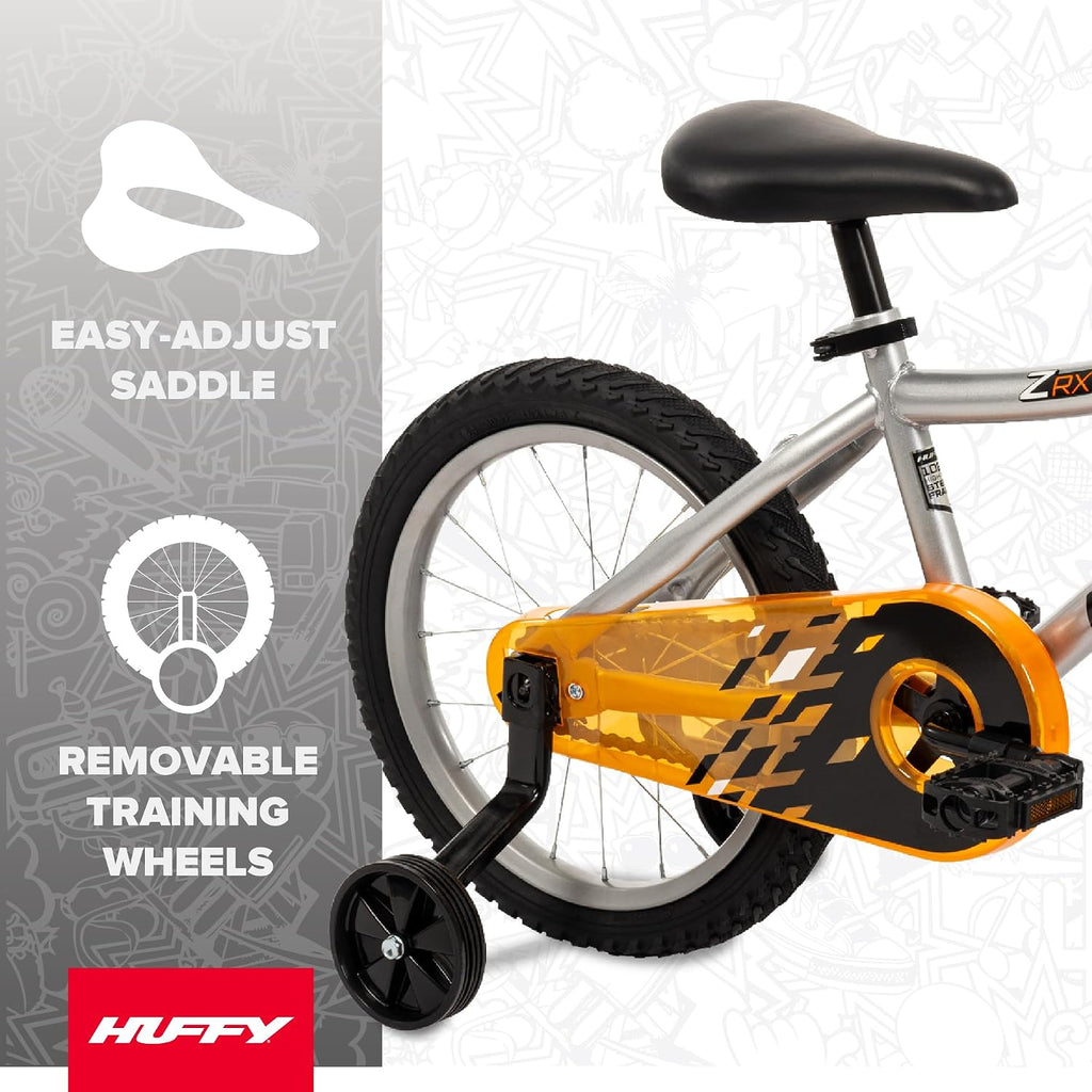 Huffy Kids 12/16 Inch Bikes, Multiple Color Options Available, Ideal for Ages 3+ Years Old, EZ Build Assembly, Removable Training Wheels, Chain Guard for Safety, Fun and Playful Designs