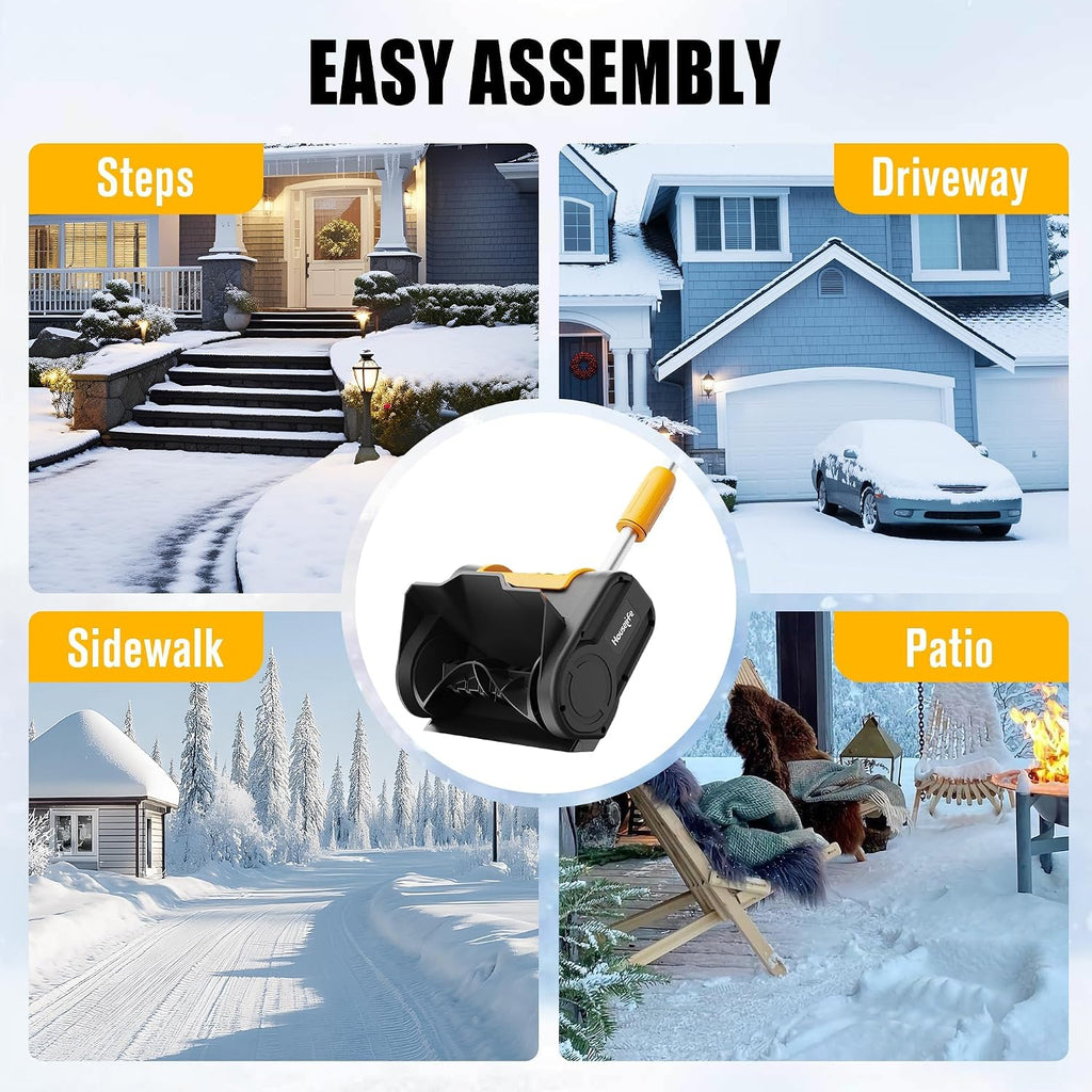 Cordless Snow Shovel Compatible with DeWalt 20V MAX Battery (Tool Only), 11' Lightweight Electric Snow Blower with 20FT Max Throw & Adjustable Handle, Snow Thrower for Driveway, Deck, Patio & Steps