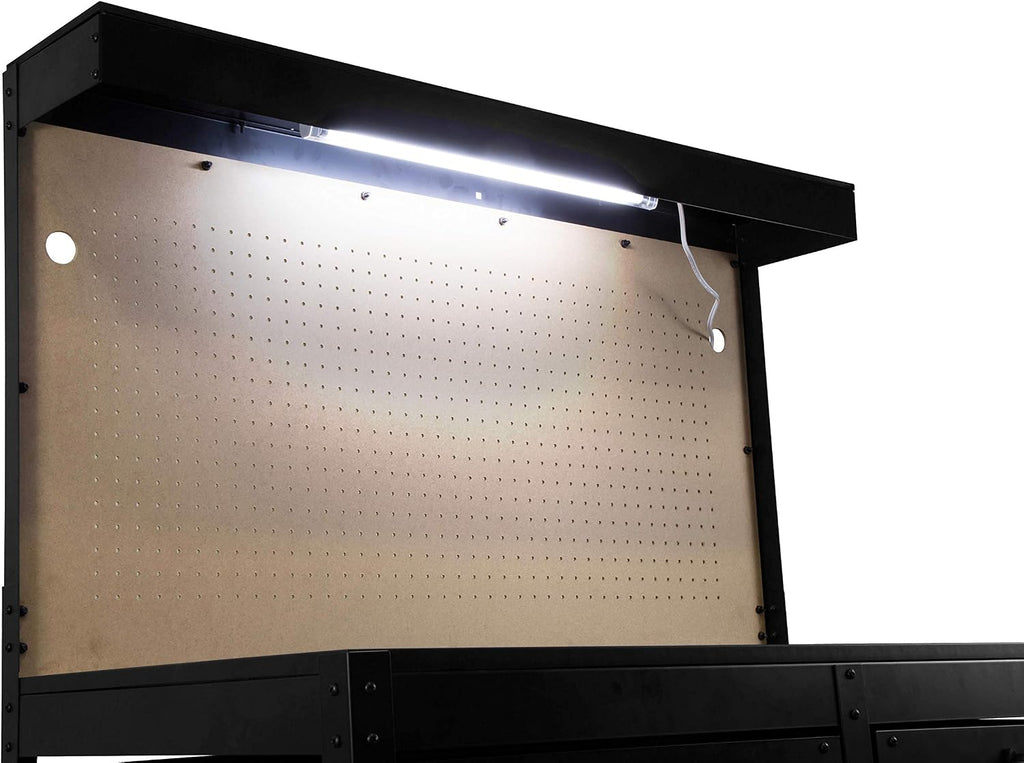 WEN WB4723T 48-Inch Workbench with Power Outlets and Light, Black