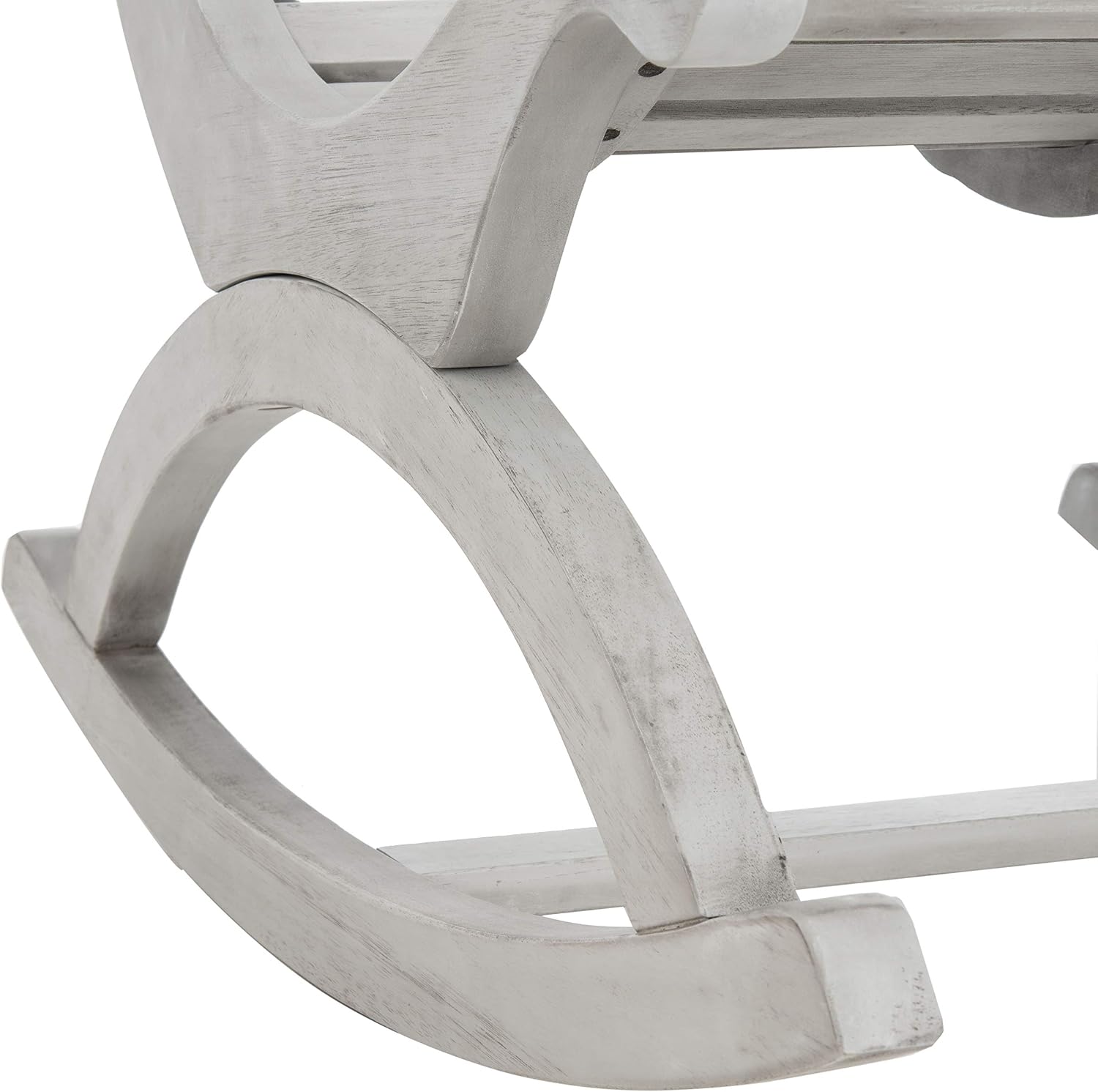 SAFAVIEH Outdoor - Sonora Rocking Chair - Grey - Solid Wood - Transitional British Slatted Design - Ideal for Patio, Deck, Porch, Backyard, 17.7' Seat Height (PAT7016A)
