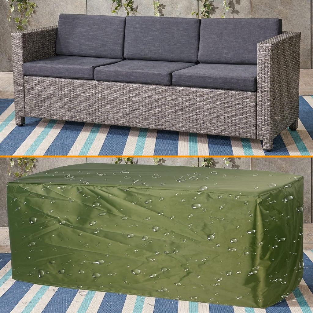 YSUEFIJO Patio Furniture Cover Rectangle 118x118x39in Garden Furniture Covers Waterproof for Rectangle Square Sofa Dining Table and Chairs, Grass Green Durable 420D Oxford Fabric with Storage Bag