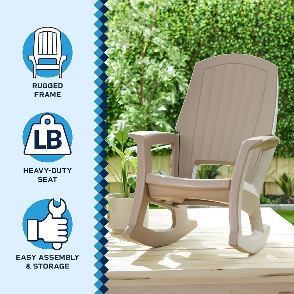 Semco Rockaway Heavy Duty All-Weather Outdoor Rocking Chair Plastics - Black