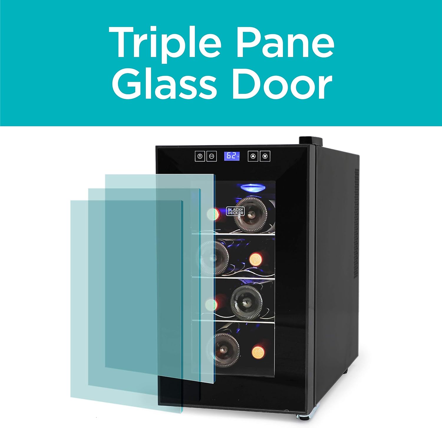 BLACK+DECKER BD60026 Wine Cellar with LED Display (8-Bottle Capacity)