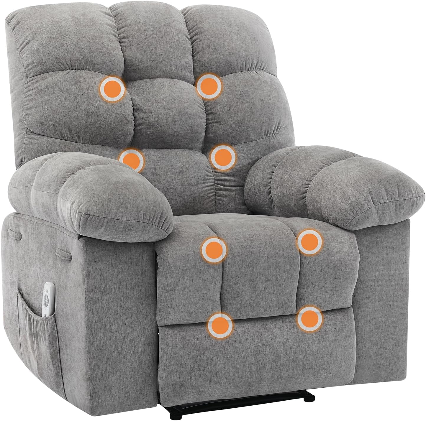 Garvee 21.4in Wide Recliner Chair,Massage & Heat Recliner Chair for Adults,Home Theater Seating with Lumbar Support,Ergonomic Breathable Fabric Nursery Rocking Chairs for Living Room