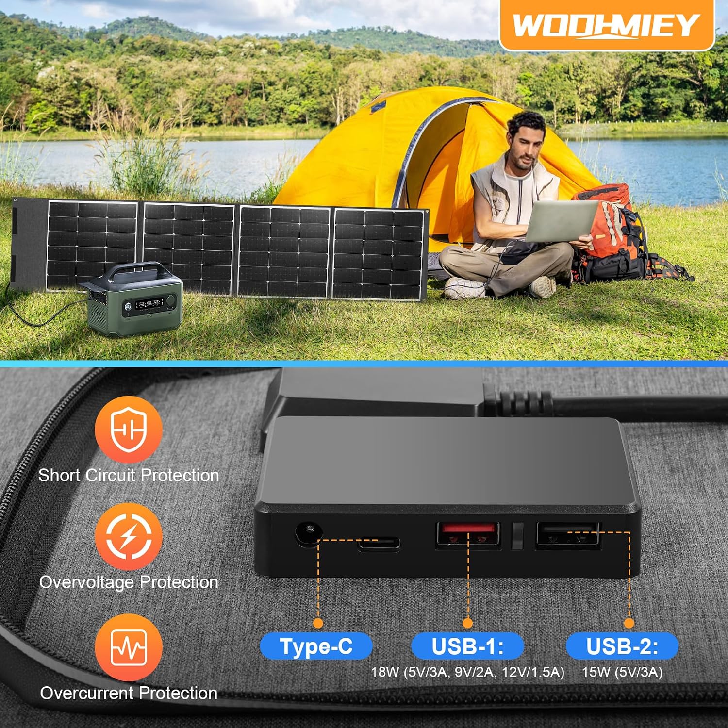 200W Portable Foldable Solar Panel Kit,High-Efficiency Flexible Solar Charger with 24% Conversion Rate,with Stand & Controller, Controller for Camping, Charing Panel, Hiking (200W)
