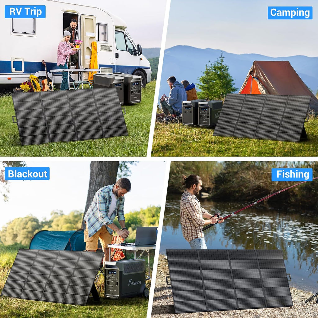 FOSSiBOT SP420W Portable Solar Panel, 420W High Power Solar Charger with 23.5% Efficiency, IP67 Waterproof Foldable Solar Panel, MC4 Connector for F2400/F3600 Power Station, RV, Van Life, Off-Grid