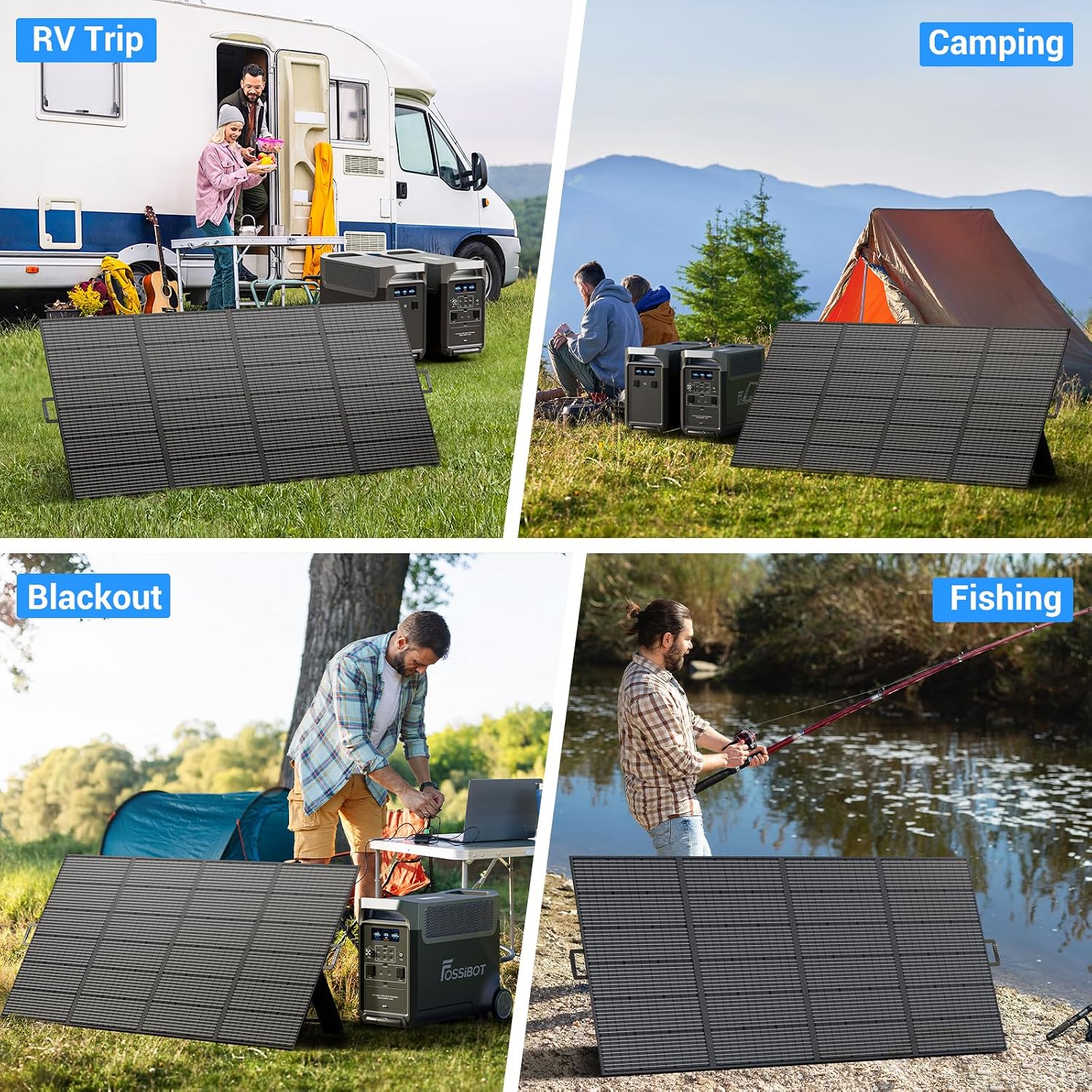 FOSSiBOT SP420W Portable Solar Panel, 420W High Power Solar Charger with 23.5% Efficiency, IP67 Waterproof Foldable Solar Panel, MC4 Connector for F2400/F3600 Power Station, RV, Van Life, Off-Grid