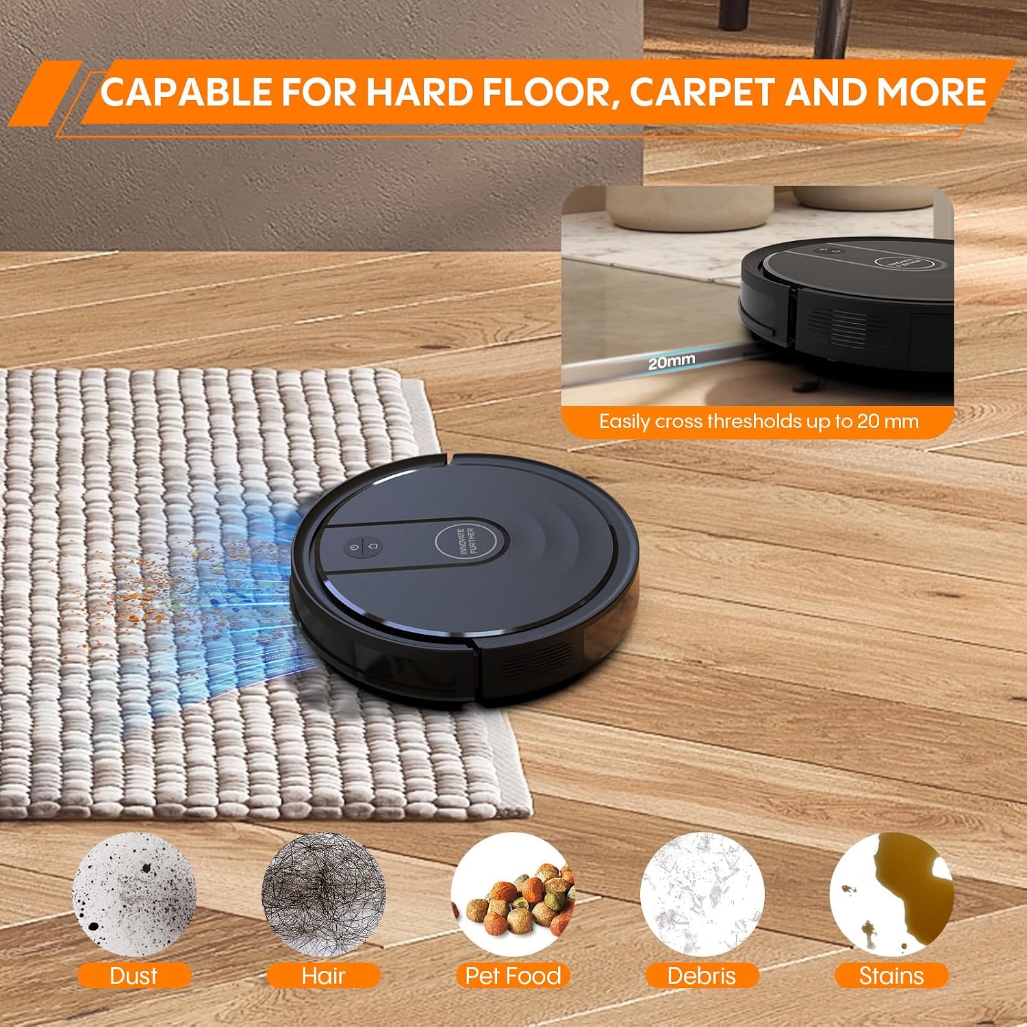 Robot Vacuum and Mop 5500Pa Suction 3 in 1 Robot Vacuum Cleaner with WiFi/App/Voice, Smart Robotic Vacuums with Schedule, Self-Charging Ideal for Hard Floor, Low Pile Carpet, Pet Hair 2026 New Version
