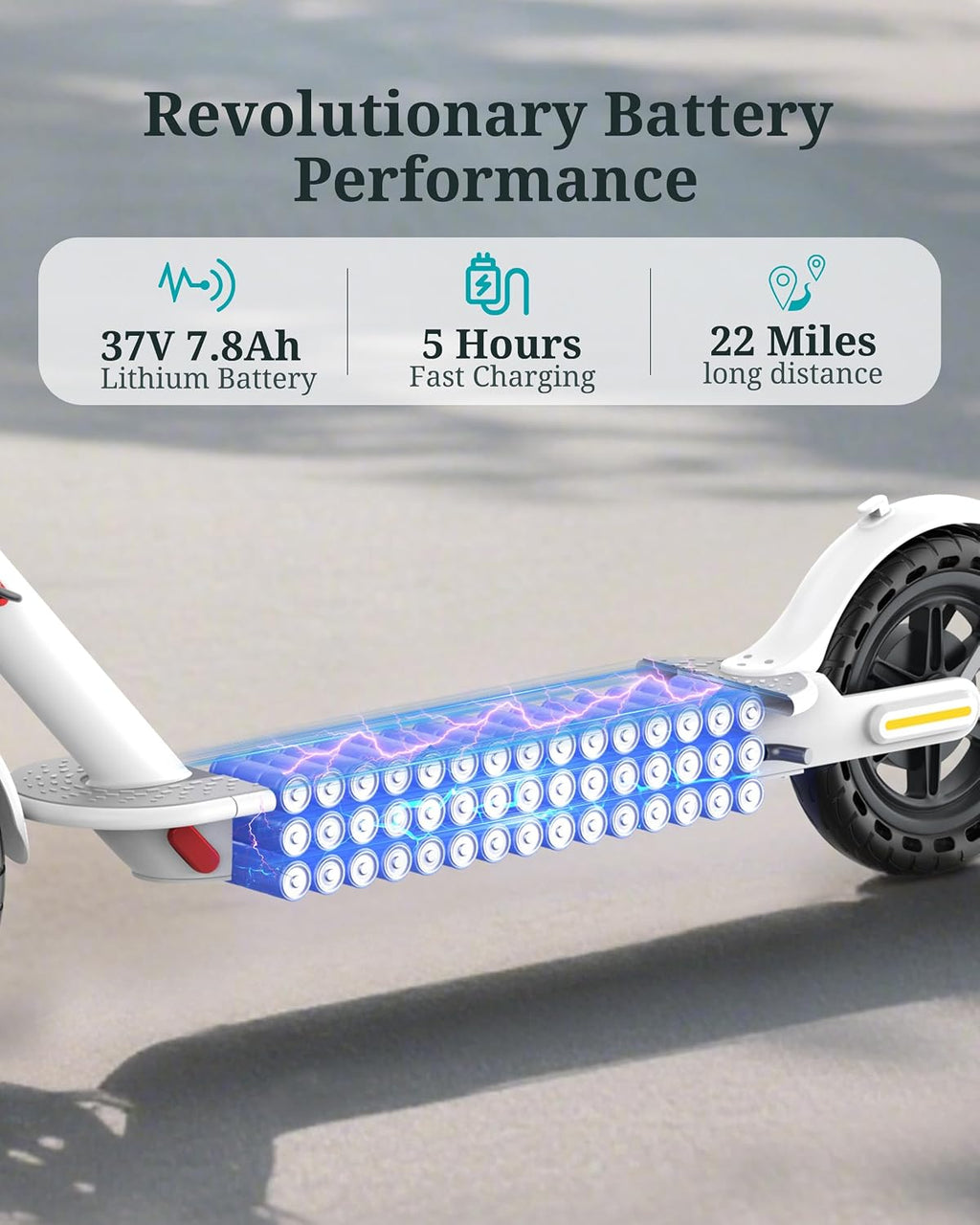 Qlaway Electric Scooter for Adults, 350W/500W Motor, 16-22 Miles Range, 8.5'/10' Solid Tires, Dual Braking & Suspension, Folding Portable Commuting E-Scooter with App