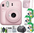 FUJIFILM INSTAX MINI 12 Film Camera Blossom Pink Bundle with Instant Film 60 Photo Sheets with Camera Case and Accessories Ideal Gift for Kids, Teenage Girl & Adults