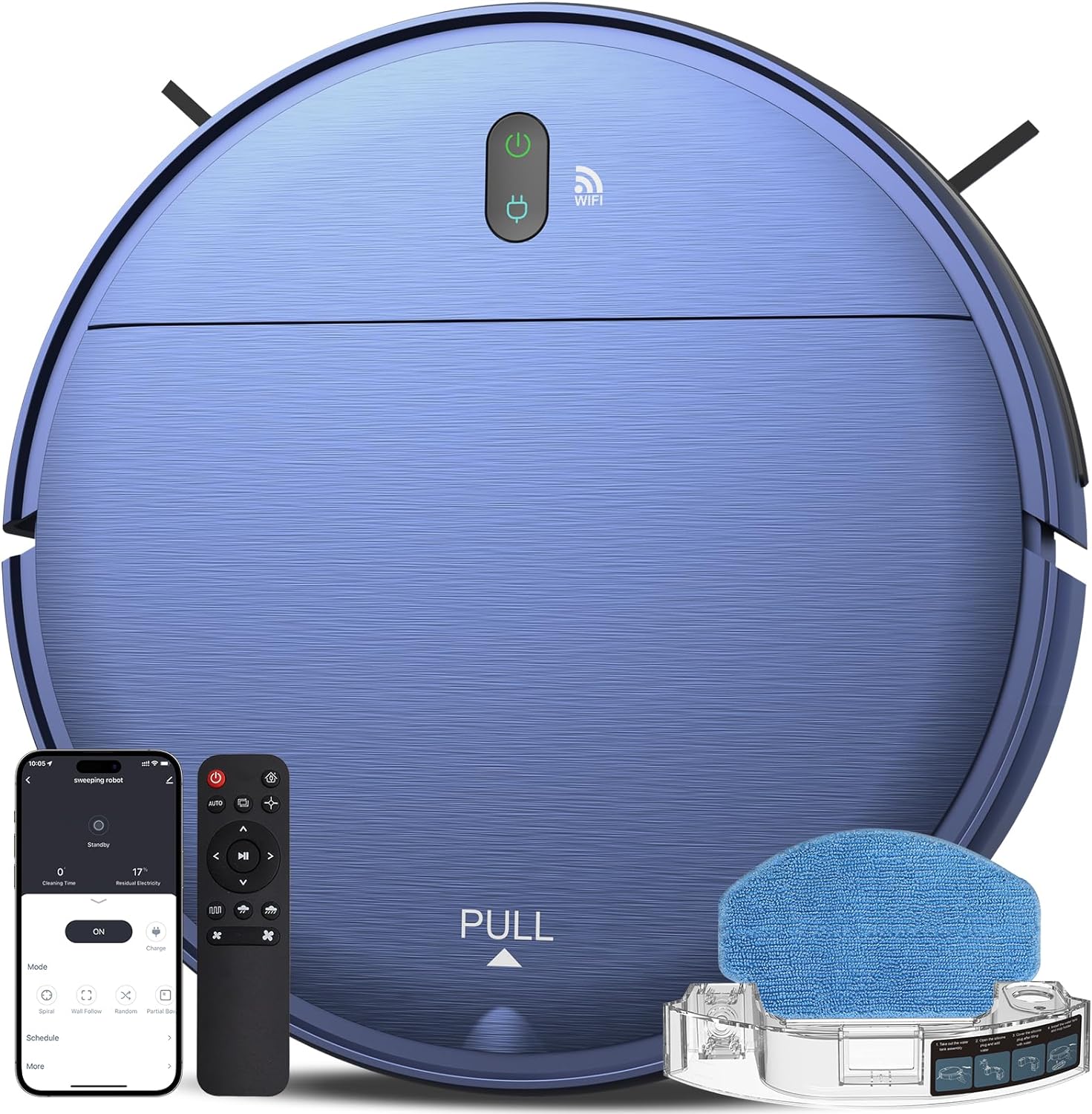 ZCWA Robot Vacuum and Mop Combo, Schedule Settings, Self-Charging, 2 in 1 Mop Robotic Vacuum H5R