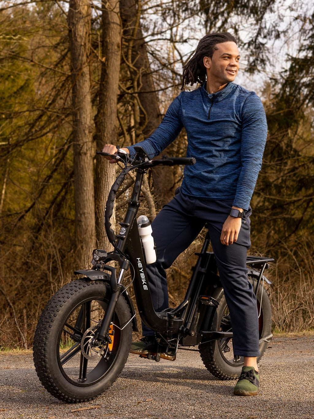 Heybike Ranger 2.0 Foldable Electric Bike for Adults, 20'*4 Fat Tire Ebike with 1400W Peak Motor, 28 MPH Max Speed, 600Wh Removable Battery, Up to 65 Miles Range, Front Suspension Step-Thru E Bike