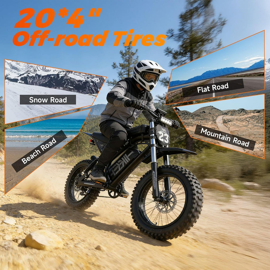 Electric Bike for Adults, 1500W-4000W Peak Fat Tire Ebike, UL2849 Certified Full Suspension All Terrain E-Bike, Removable Battery Off-Road & Commuter Electric Bicycle