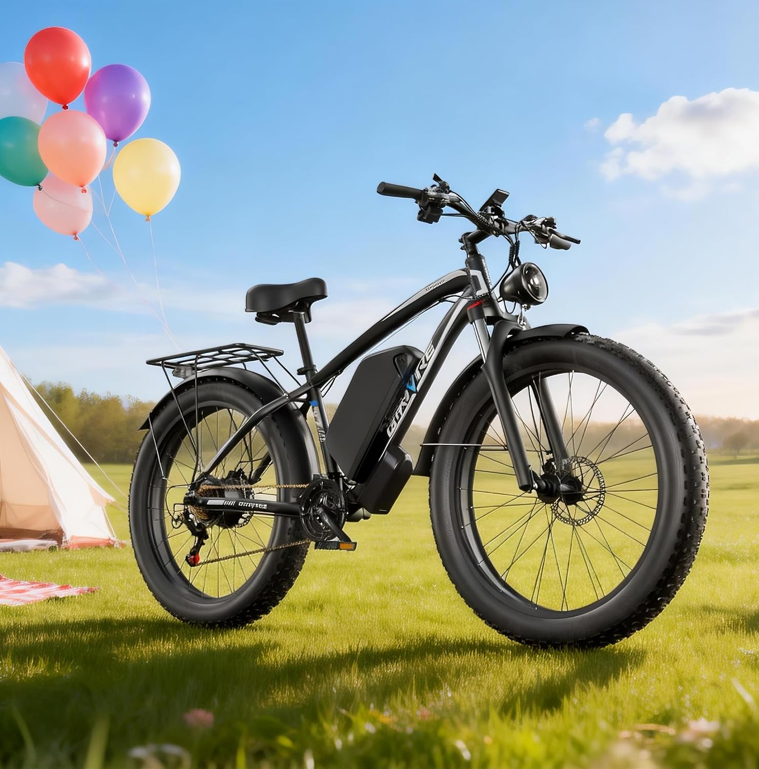 Ebike for Adults Electric, 52V 19.2Ah/32Ah, Peak 2000W/3000W Electric Bicycle, 36/40M P H, 70 Miles/100Miles, Off Road Snow Mountain E-Bike, Hydraulic Disc Brake, 24'/26' Fat Tire E Bike UL2849 by SGS