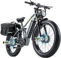 DAMSON Electric Bike for Adults Dual Motor AWD 5000W/3000W/1500W Peak 40MPH/30MPH Dirt Ebike, 52V/48V Max-Output Up to 65/80/120/160 Miles Long Range, 26' Full Suspension Fat Tire Mountains Bicycle