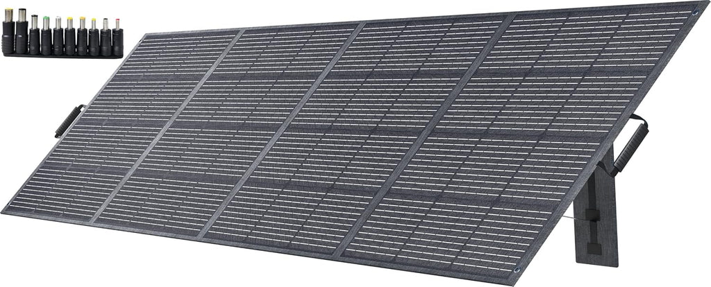 400W Portable Solar Panel with Adjustable Kickstand, Foldable & Durable, 23.5% High Efficiency, Waterproof IP68 for Power Station Off Grid Outdoor Adventures Camping RV Road Trip (400W Solar Panel)