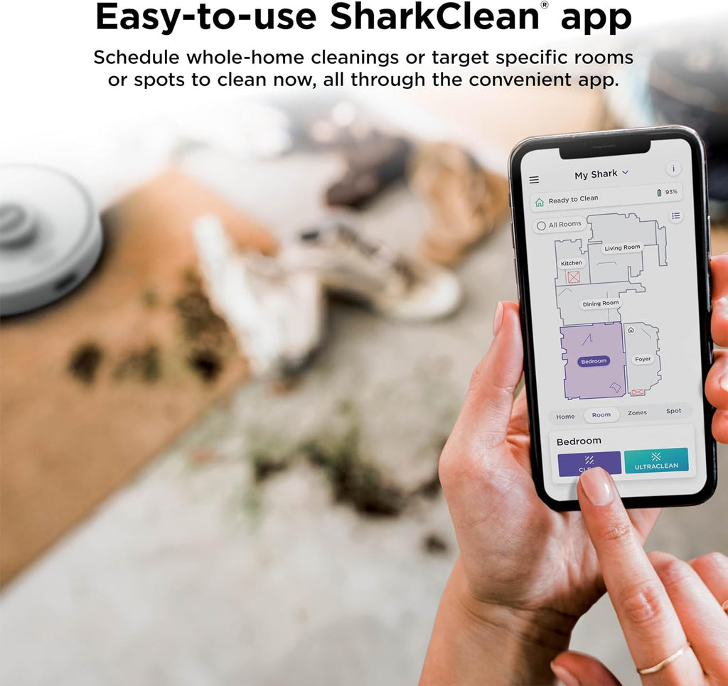 Shark Matrix Clean | Robot Vacuum Cleaner with Powerful Suction for Pet Hair, Rugs, Carpets & Hard Floors | Self-Empty Base | 60-Day Capacity | Voice Control | LiDAR Navigation | Cool Grey | AV2511AE