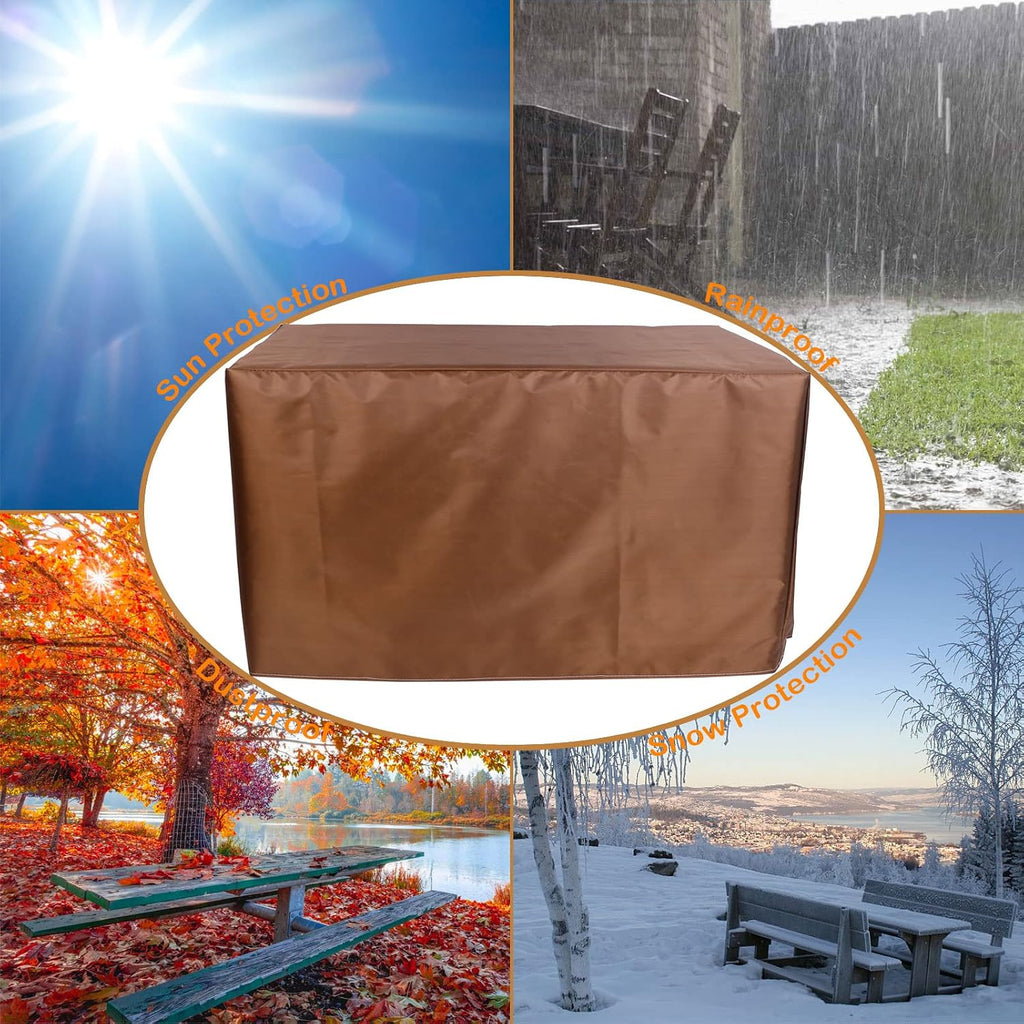 Patio Furniture Cover Waterproof Square 91x91x35in Garden Furniture Covers Waterproof Heavy Duty Rectangle 420D Oxford Fabric for Outdoor Veranda Dining Table and Chairs Sofa with Storage Bag