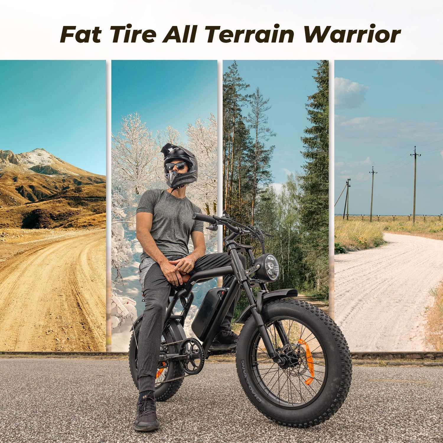 1500W Peak Motor Electric Bike for Adults, 33MPH & 40-75 Miles, 48V 15.6Ah Removable Battery Electric Dirt Bike, with 3 Riding Modes, Dual Suspension Ebike, 20' Fat Tire E-Bike for All-Terrain