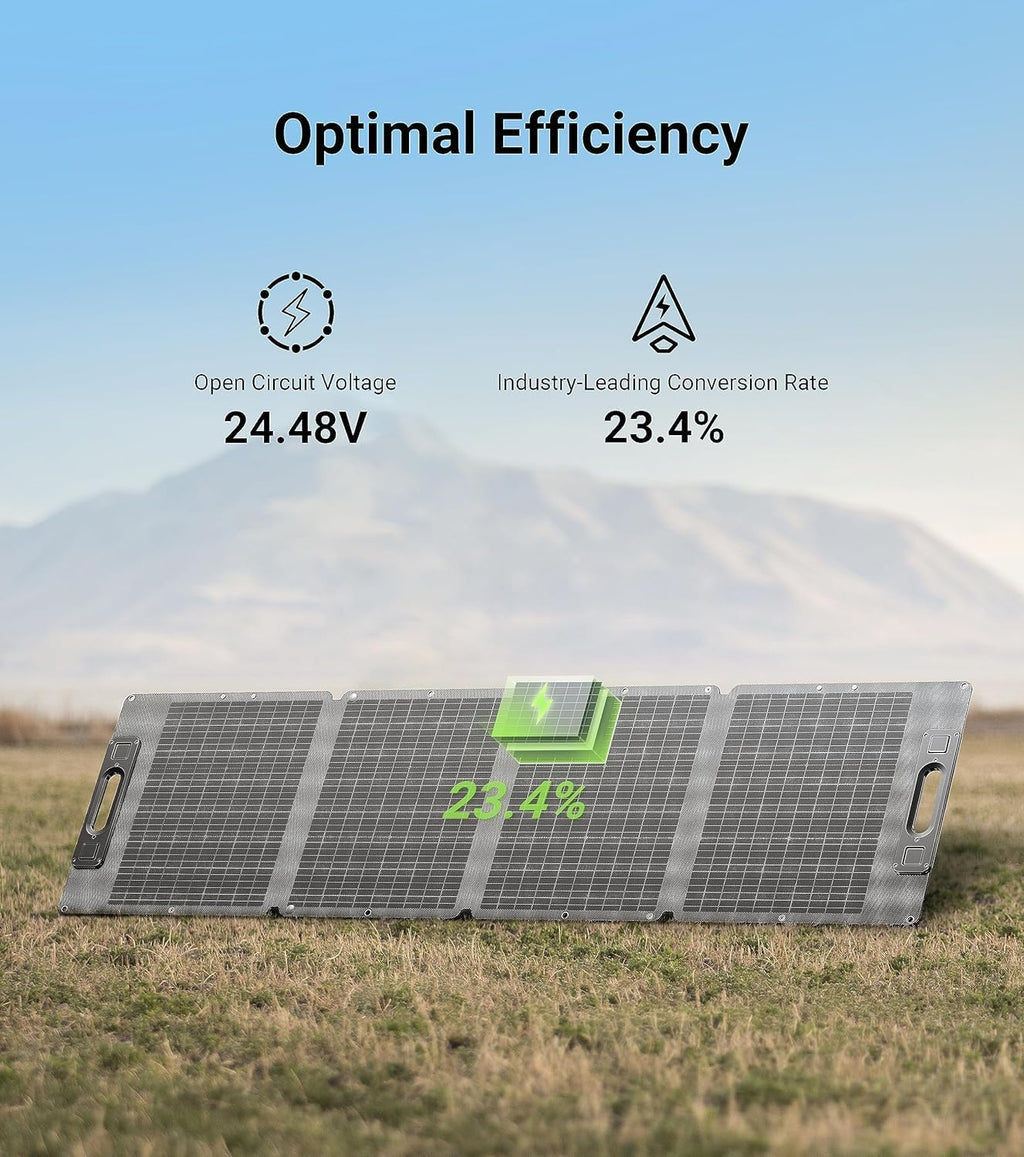 Dabbsson 210Watt Portable Solar Panel for Power Station, Foldable Charger, Adjustable Kickstand, High-Efficiency Monocrystalline PV Module, Waterproof IP67 for Outdoor Camping, RV, Blackout