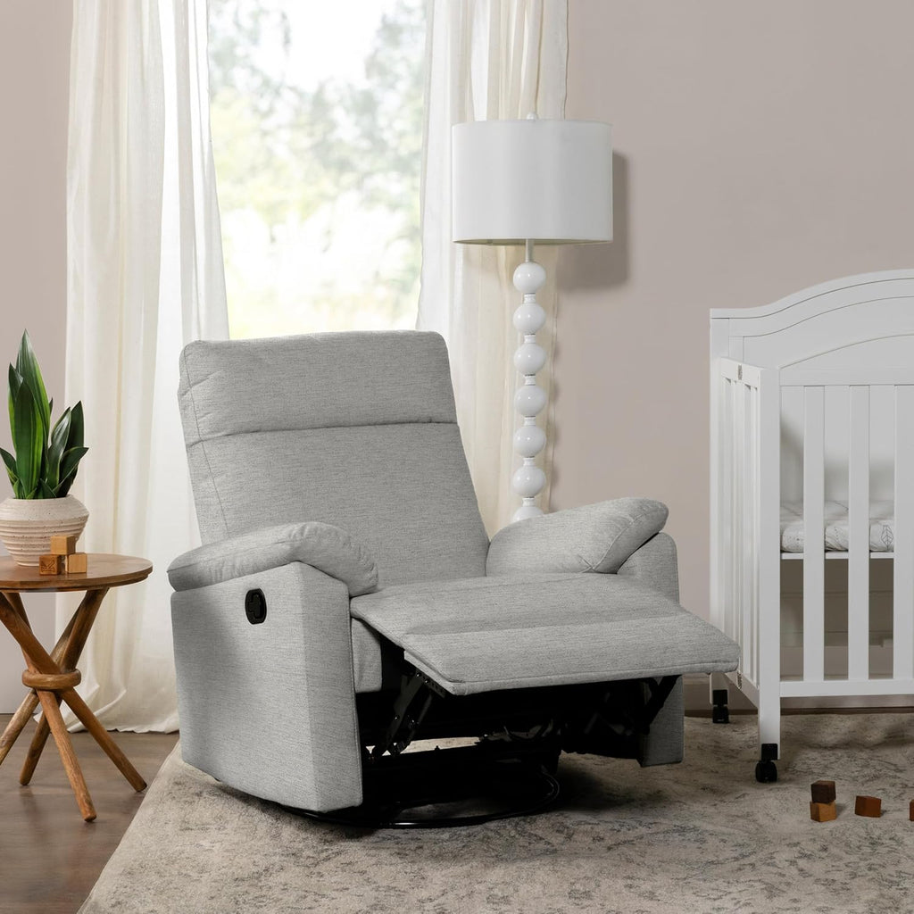 Suzy Glider Recliner Nursery Chair - Glider Rocking Chair for Nursery and Living Room - GREENGUARD Gold, FSC & Certi-PUR US Certified - 360° Swivel Rocker Recliner Chair (Frost Grey)