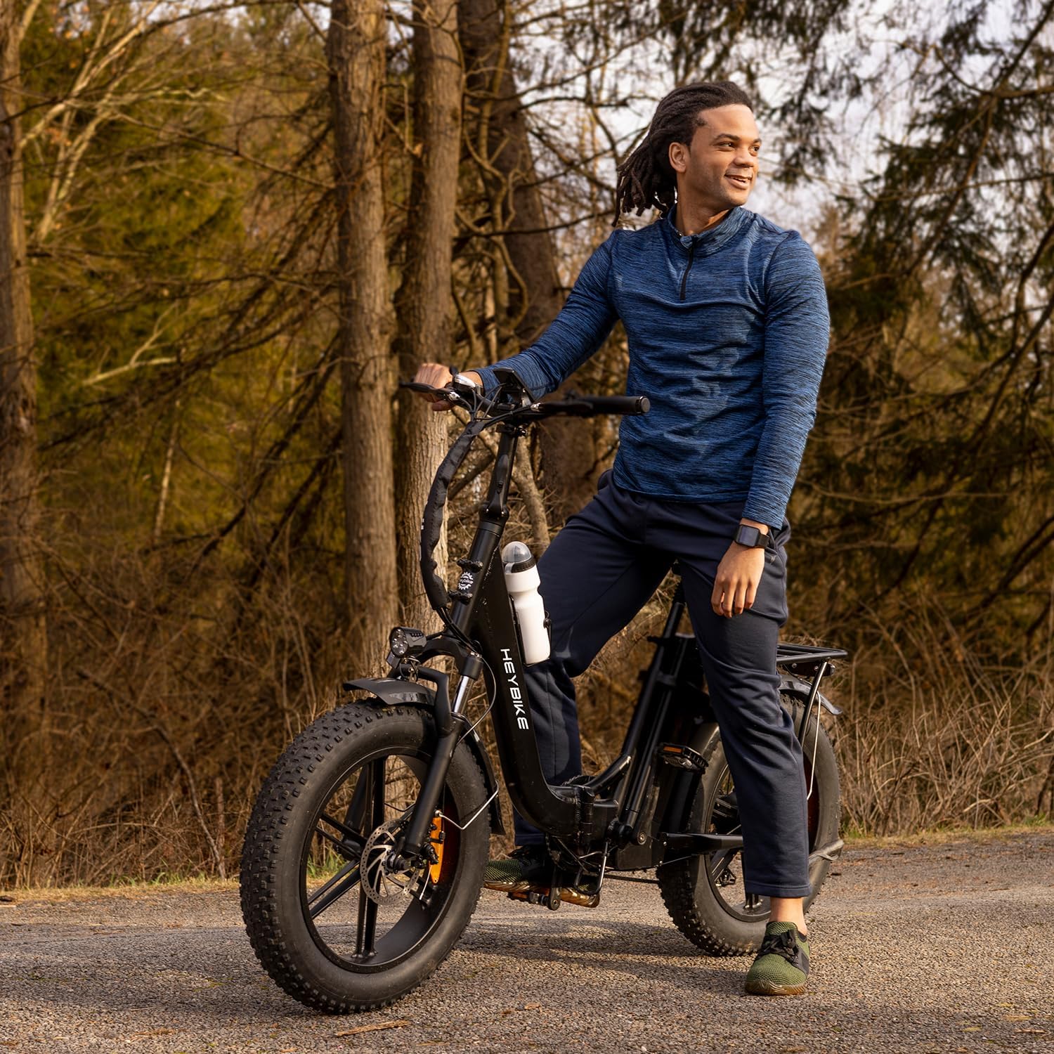 Heybike Ranger 2.0 Foldable Electric Bike for Adults, 20'*4 Fat Tire Ebike with 1400W Peak Motor, 28 MPH Max Speed, 600Wh Removable Battery, Up to 65 Miles Range, Front Suspension Step-Thru E Bike