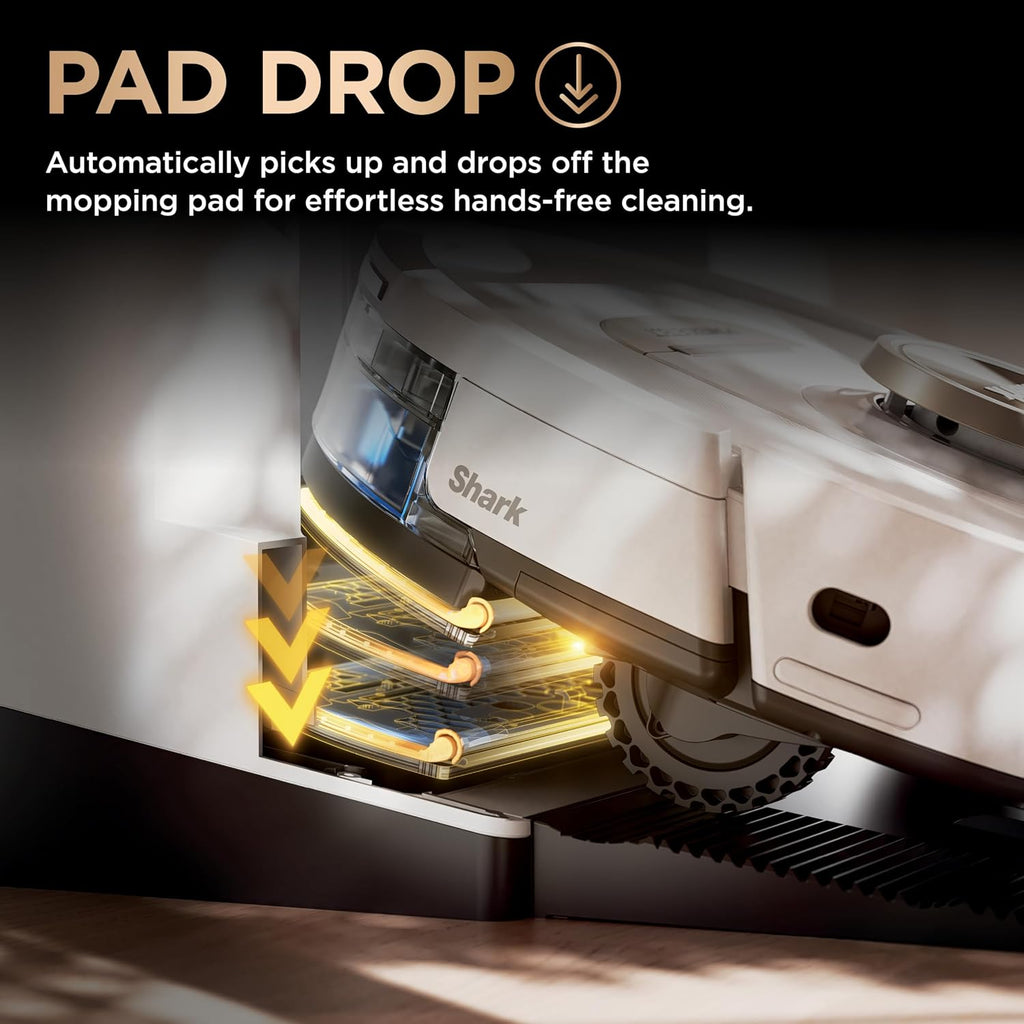 Shark PowerDetect | 2-in-1 Robot Vacuum & Mop for Carpets & Hard Floors | Powerful Suction & Mopping for Pet Hair | Self-Empty & Self-Clean NeverTouch Pro Base | 60-Day Capacity | White | AV2800ZE