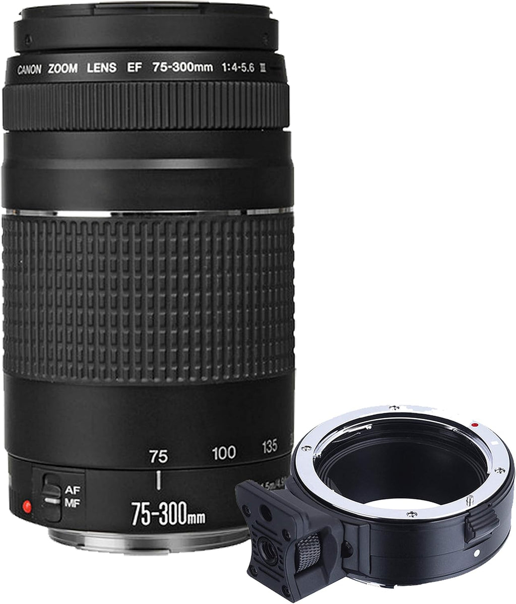 Canon EOS R7 Mirrorless Digital Camera with RF-S 18-150mm f/3.5-6.3 is STM Lens + 75-300mm F/4-5.6 III Lens + 50mm f/1.8 STM Lens + 128GB Memory + Case + Tripod + Filters (43pc Bundle) (Renewed)