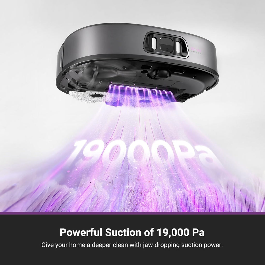 Eureka J15 Ultra Self Emptying Robot Vacuum, 19,000 Pa Suction, Flex-Arm Mop Design, 167℉ Hot Water Washing & 131°F Air Drying, AI Obstacle Avoidance, Black