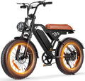 Electric Bike for Adults Teens, 1500/1000W Peak Motor Retro Electric Dirt Bike 55 Miles Pas Range, 20/16' Fat Tire 20MPH Full Suspension Banana Seat Ebikes with Pump, All-Terrain