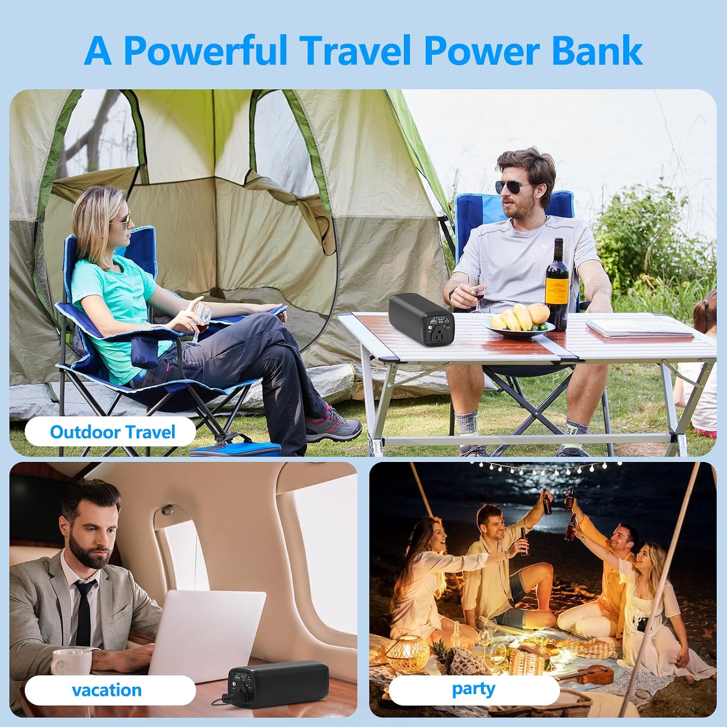 PAFISH Portable Power Bank with AC Outlet,31200mAh with 4 Output Travel Laptop Power Station,External Battery Pack for Outdoors Travel Emergency,Power Bank for HP, Notebooks, MacBook,Drone,Camera