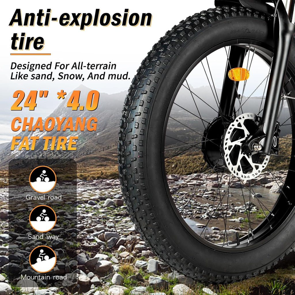 Electric Bike for Adults, 5000𝕨 Dual Motor E-Bike, 60V 32AH Long Range Dirt Bike, Fat Tire Hunting Ebike for All Terrain, Full Suspension Electric Bicycle