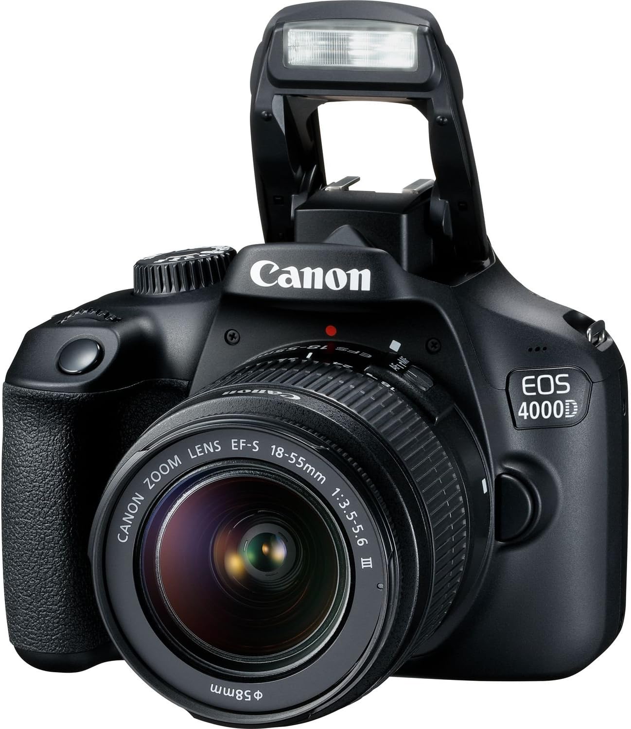 Canon EOS 4000D DSLR Camera with EF-S 18-55mm III Lens & EF 75-300mm III Lens Basic Bundle - Includes: Extended Life LPE10 Replacement Battery (1600mAh) & 2X Universal Lens Cap Keeper (Renewed)