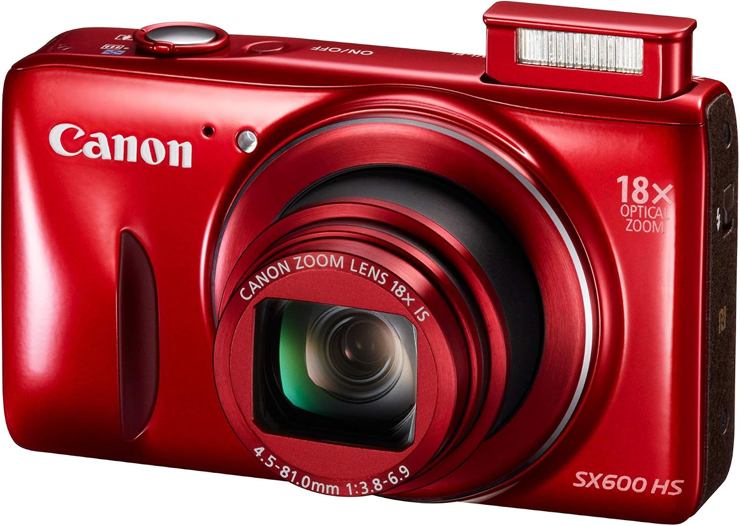 Canon PowerShot SX600 HS 16MP Digital Camera - Wi-Fi Enabled (Red) (Renewed)