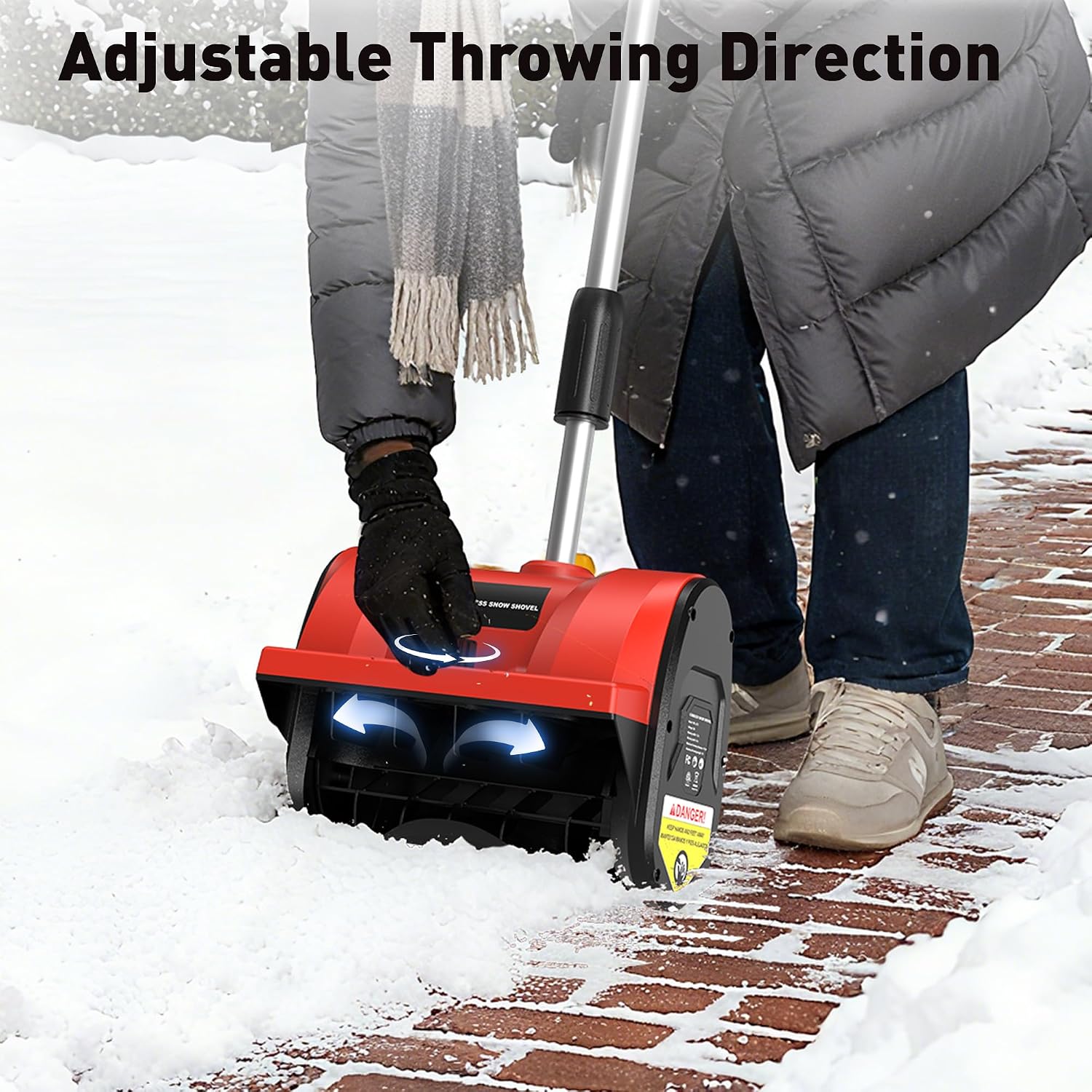 12' Cordless Snow Shovel (NO Battery) Compatible with Milwaukee 18V Battery, Electric Snow Shovel with Directional Plate & Adjustable Front Handle, Cordless Snow Blower for Driveway/Patio/Sidewalk