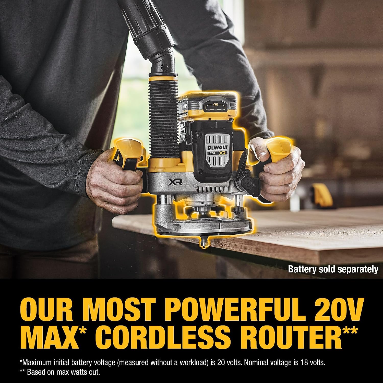 DEWALT 20V MAX XR 2-1/4 Peak HP Plunge Router (Tool Only) (DCW620B)