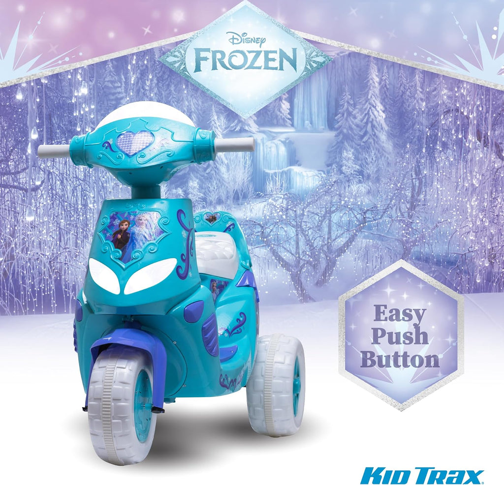 Kid Trax Disney Frozen Kids Scooter Ride On Toy, 6 Volt, Kids 3-5 Years Old, Max Weight 55 lbs, Single Rider, Battery and Charger Included, Blue