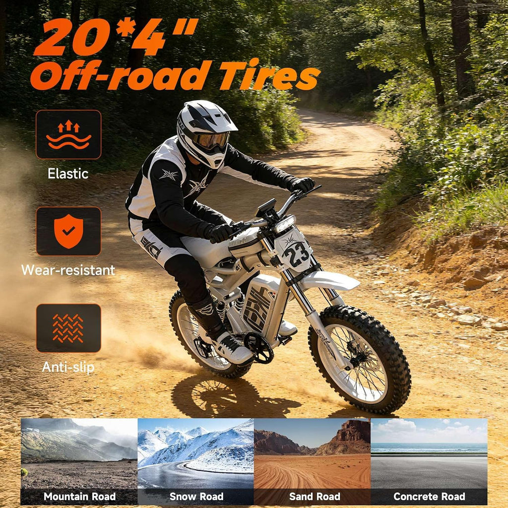 Electric Bike for Adults, 1500W-4000W Peak Fat Tire Ebike, UL2849 Certified Full Suspension All Terrain E-Bike, Removable Battery Off-Road & Commuter Electric Bicycle