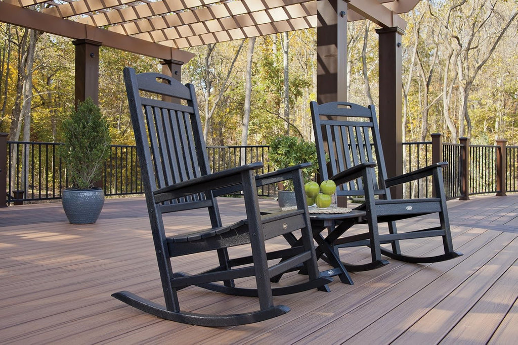 Trex Outdoor Furniture by Polywood Yacht Club Rocker Chair, Charcoal Black (TXR100CB)