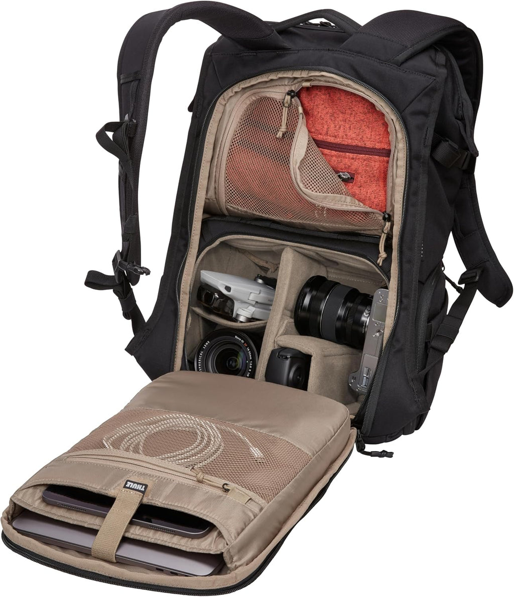 Thule Covert Camera Backpack 24L, Modular Internal Organization, Fits 14' Laptop & 11' Tablet, Includes Padded Shoulder Bag