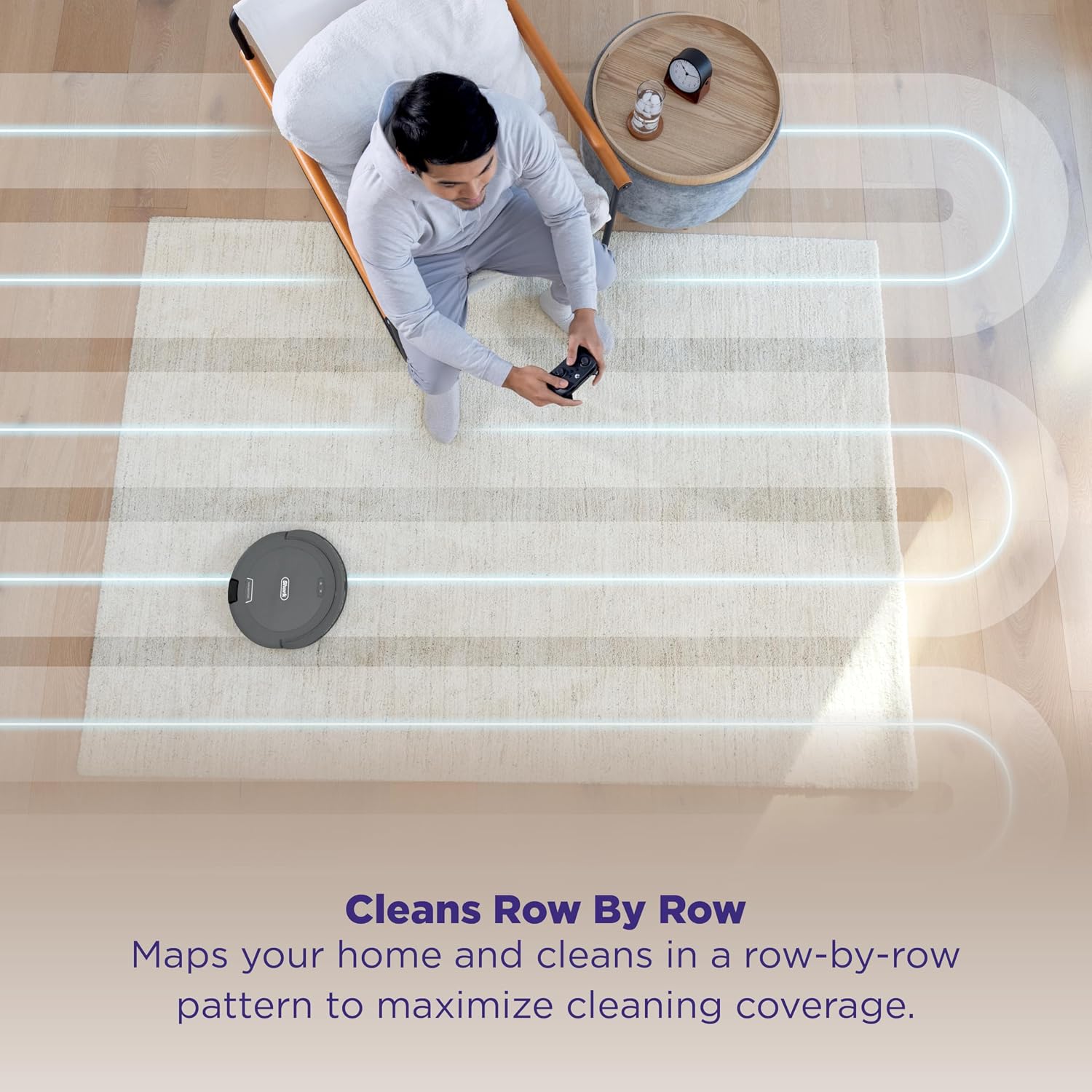 Shark Navigator Robot Vacuum with SmartPath Navigation and Self-Cleaning Brushroll, Powerful Suction, Pet Hair Pickup, Anti-Hair Wrap, for Carpets & Hard Floors, Steel Grey, RV2110