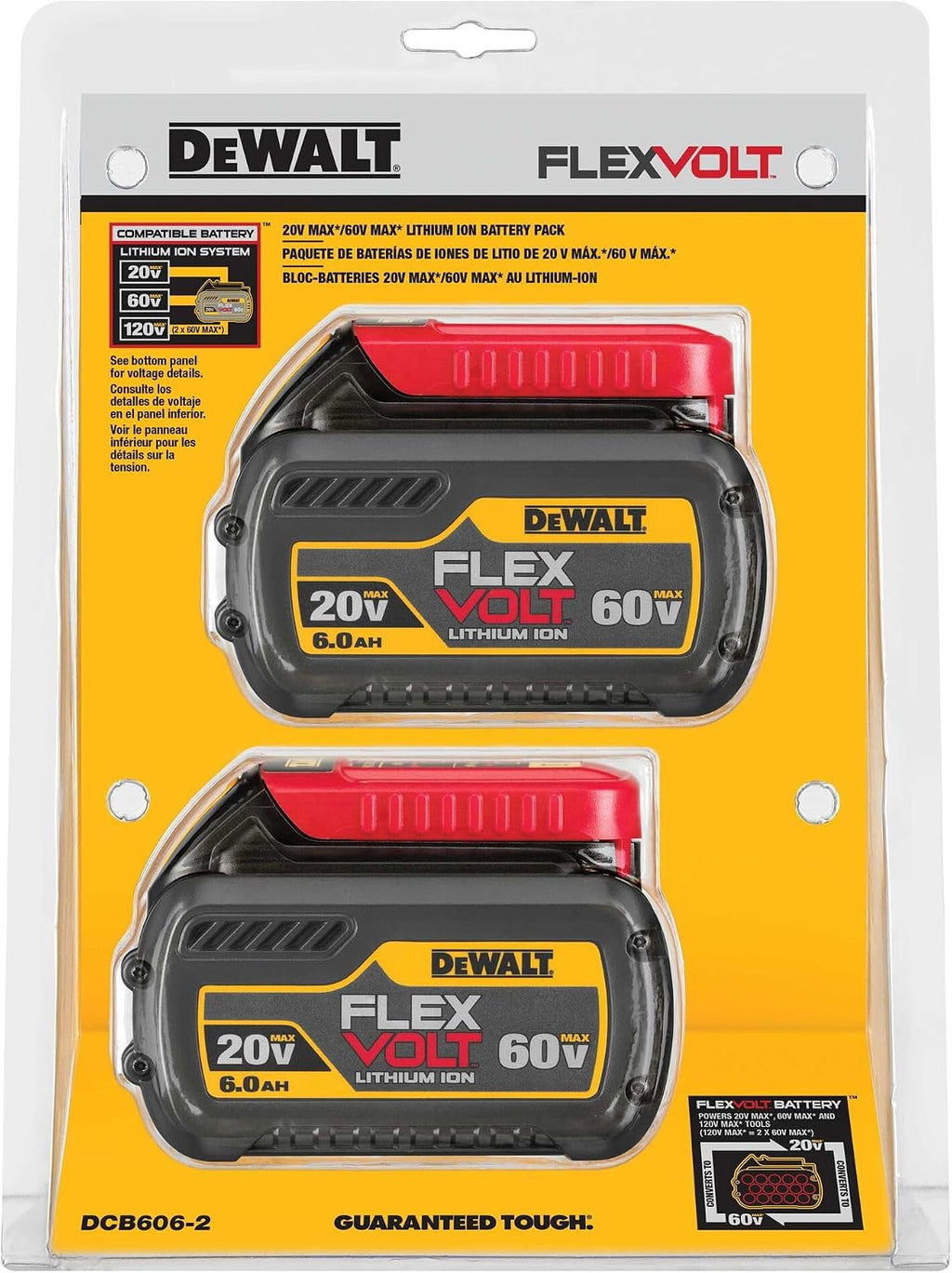 DEWALT 20V MAX* Batteries, Premium, 6.0-Ah, 2-Pack (DCB606-2)
